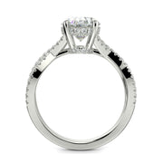 Rosalee Oval Cut Pave Split Shank Twist Claw Set Engagement Ring Setting - Nivetta
